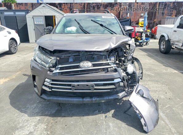 5TDDZRFH1KS961487 2019 TOYOTA HIGHLANDER Gray Դիմացի տեսք