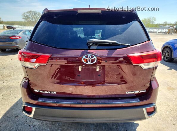5TDDZRFH3HS453238 2017 TOYOTA HIGHLANDER Burgundy Rear view