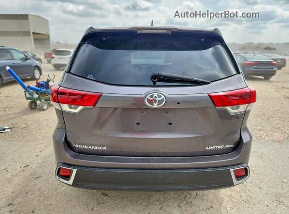 5TDDZRFH4KS959930 2019 TOYOTA HIGHLANDER Gray Հետևի տեսք