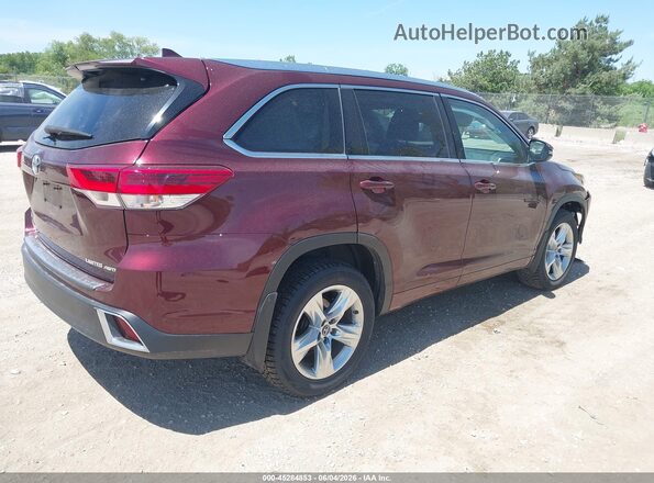 5TDDZRFH5JS824714 2018 TOYOTA HIGHLANDER Burgundy Tył prawy