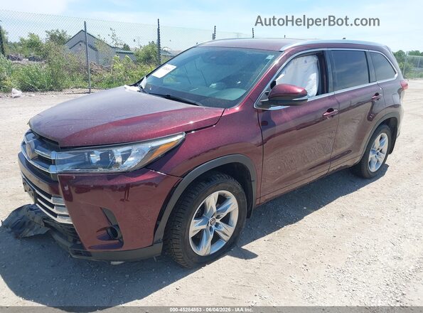 5TDDZRFH5JS824714 2018 TOYOTA HIGHLANDER Burgundy Przód lewy