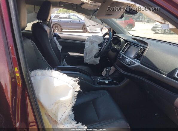5TDDZRFH5JS824714 2018 TOYOTA HIGHLANDER Burgundy Widok wnętrza z przodu