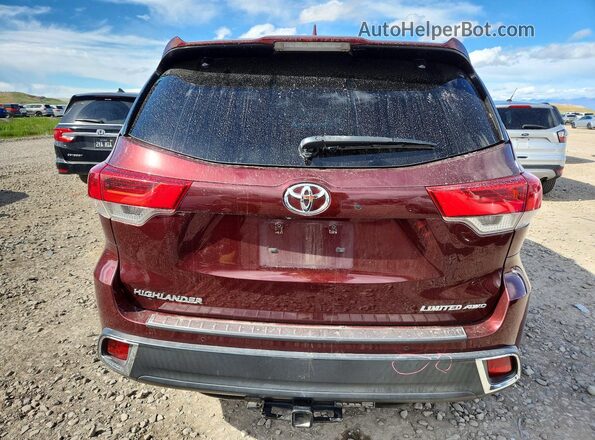 5TDDZRFH6HS358446 2017 TOYOTA HIGHLANDER Burgundy უკანა ხედი