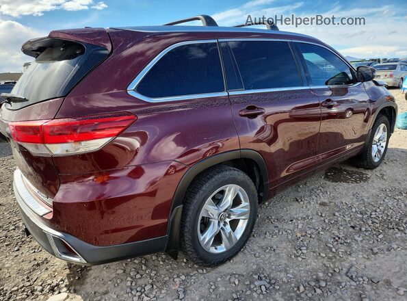 5TDDZRFH6HS358446 2017 TOYOTA HIGHLANDER Burgundy უკანა მარჯვენა