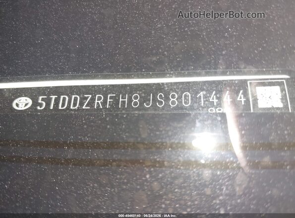 5TDDZRFH8JS801444 2018 TOYOTA HIGHLANDER White Vista del compartimento del motor