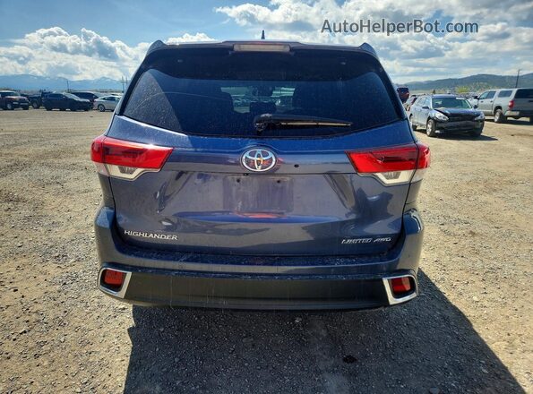 5TDDZRFH8JS850644 2018 TOYOTA HIGHLANDER Blue Հետևի տեսք