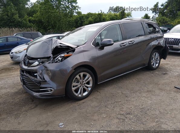 5TDERKEC4NS085715 2022 TOYOTA SIENNA Gray Vista tres cuartos delantera izquierda