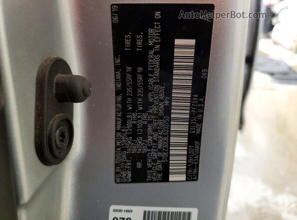 5TDEZ3DC8LS232753 2020 TOYOTA SIENNA Серебряный Панорамный вид салона 360°