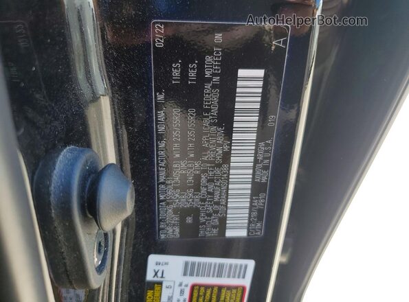 5TDFARAH4NS014388 2022 TOYOTA HIGHLANDER Black VIN կոդի պիտակի տեսք