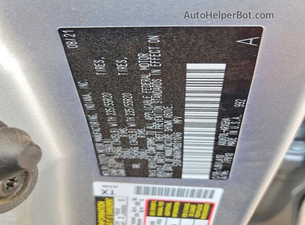 5TDFARAH7MS011046 2021 TOYOTA HIGHLANDER Silver VIN կոդի պիտակի տեսք