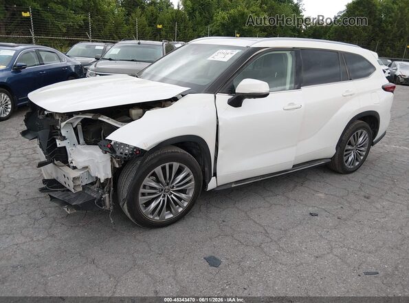 5TDFZRAH2MS035845 2021 TOYOTA HIGHLANDER White წინა მარცხენა ხედი სამი მეოთხედიდან