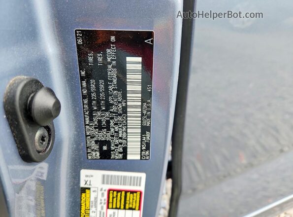 5TDFZRBH1MS134543 2021 TOYOTA HIGHLANDER Silver VIN sticker view
