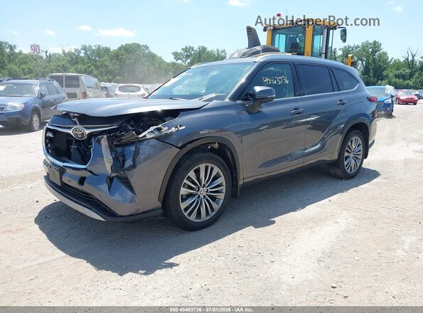 5TDFZRBH2MS135927 2021 TOYOTA HIGHLANDER Gray Vista tres cuartos delantera izquierda