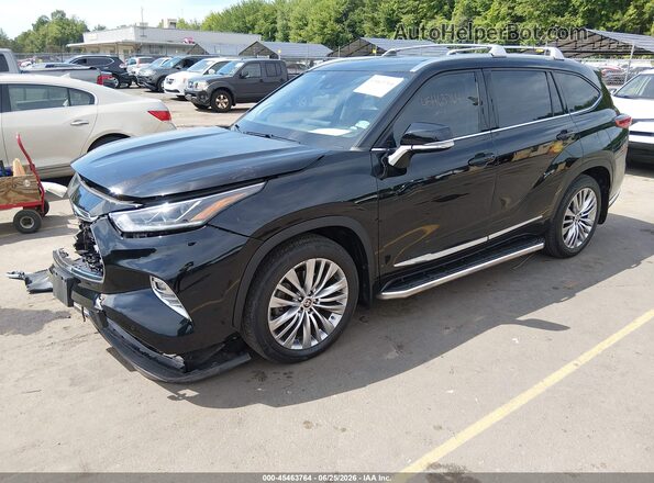 5TDFZRBH2NS190556 2022 TOYOTA HIGHLANDER Black Առջևի ձախ երեք քառորդ տեսարան