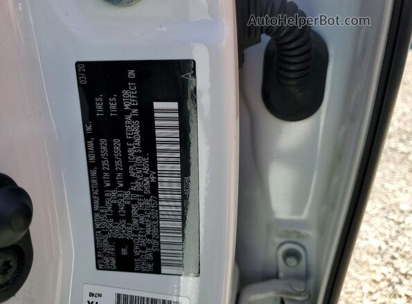 5TDFZRBH3LS021577 2020 TOYOTA HIGHLANDER White Вид наклейки з VIN-кодом