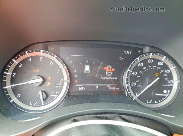 5TDFZRBH7LS031030 2020 TOYOTA HIGHLANDER White Вид щитка приладів