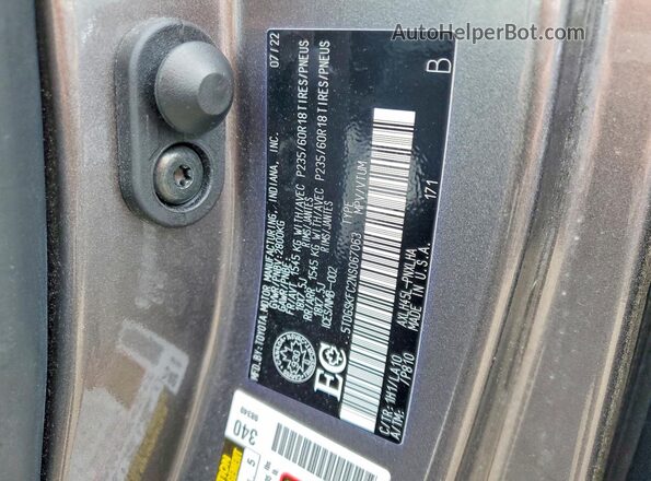 5TDGSKFC2NS067063 2022 TOYOTA SIENNA Charcoal Vista interior de 360 grados