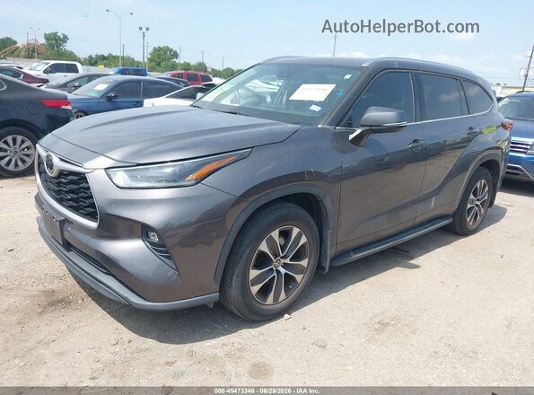 5TDGZRAH5MS524972 2021 TOYOTA HIGHLANDER Gray წინა მარცხენა ხედი სამი მეოთხედიდან