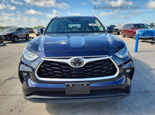 5TDGZRAHXLS020285 2020 TOYOTA HIGHLANDER Blue Front view