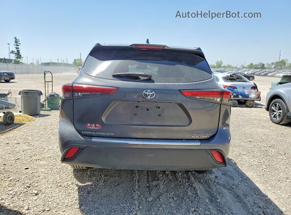 5TDGZRBH2MS057315 2021 TOYOTA HIGHLANDER Gray Rear view