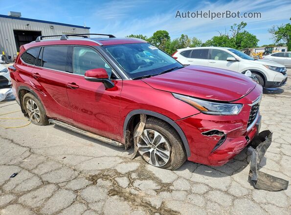 5TDGZRBH4MS535041 2021 TOYOTA HIGHLANDER Красный Передняя правая четверть