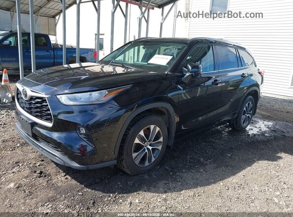 5TDGZRBH9LS503989 2020 TOYOTA HIGHLANDER Black წინა მარცხენა ხედი სამი მეოთხედიდან
