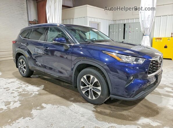 5TDGZRBH9LS515799 2020 TOYOTA HIGHLANDER Blue Передня права чверть