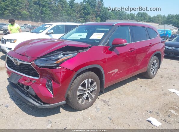 5TDGZRBH9MS072359 2021 TOYOTA HIGHLANDER Red Առջևի ձախ երեք քառորդ տեսարան
