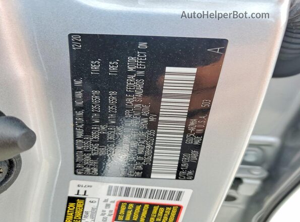 5TDGZRBH9MS527355 2021 TOYOTA HIGHLANDER Silver VIN կոդի պիտակի տեսք