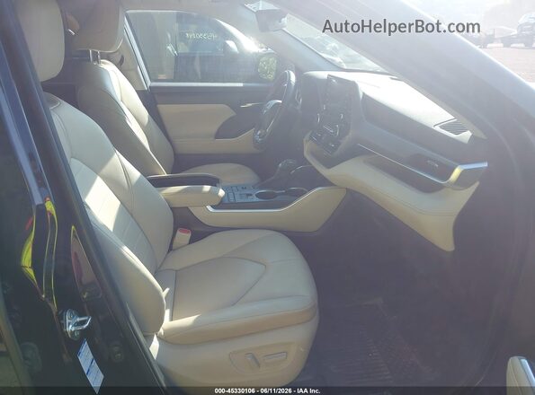 5TDGZRBHXLS504763 2020 TOYOTA HIGHLANDER Black წინა სალონის ხედი