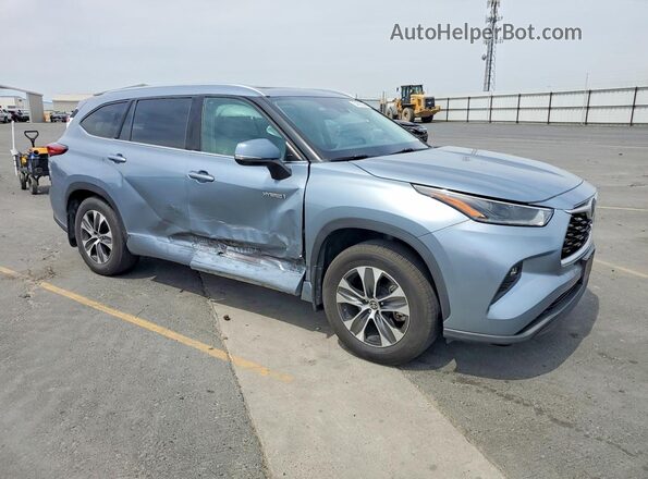 5TDHBRCH1MS020747 2021 TOYOTA HIGHLANDER Синий Передняя правая четверть