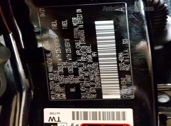 5TDHZRBH1MS540783 2021 TOYOTA HIGHLANDER Black Widok wnętrza 360 stopni