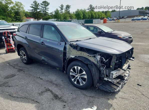 5TDHZRBH2LS508889 2020 TOYOTA HIGHLANDER Gray Delantero derecho