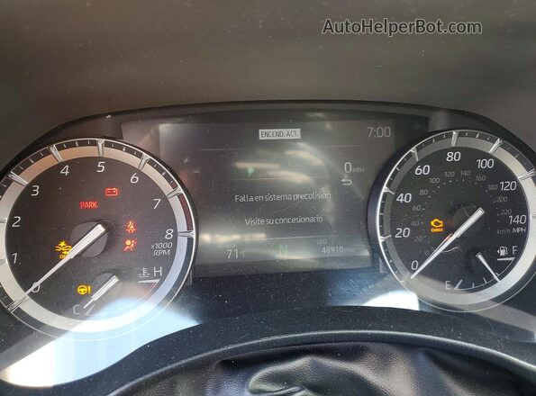 5TDHZRBH7LS046510 2020 TOYOTA HIGHLANDER Silver Instrument cluster view