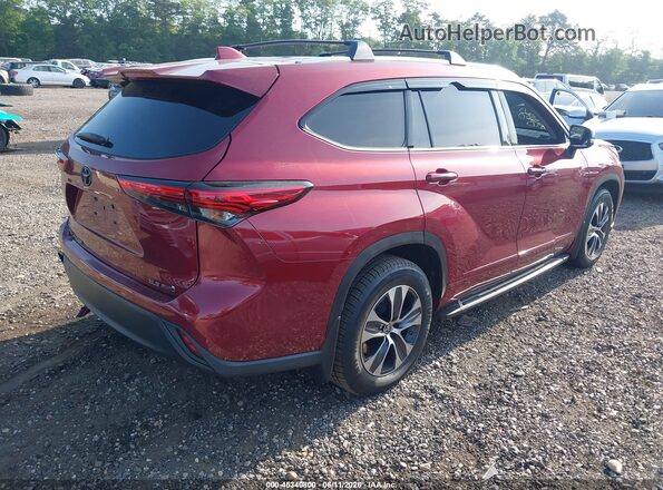 5TDHZRBH7MS078245 2021 TOYOTA HIGHLANDER Red Задня права чверть