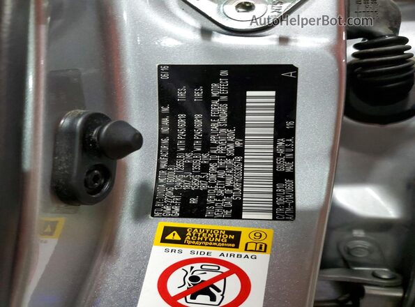 5TDJKRFH2GS305748 2016 TOYOTA HIGHLANDER Silver Вид наклейки з VIN-кодом