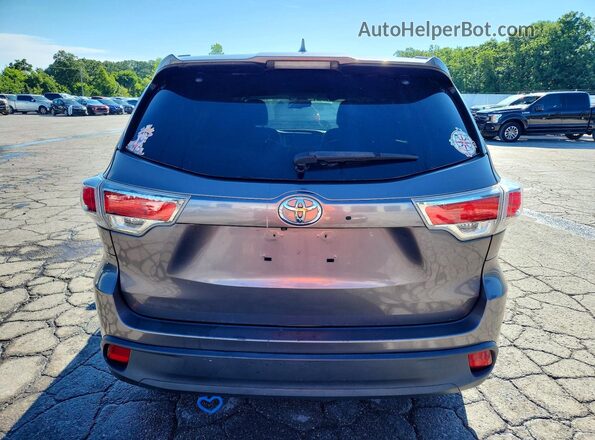5TDJKRFH3GS504047 2016 TOYOTA HIGHLANDER Серый Вид сзади