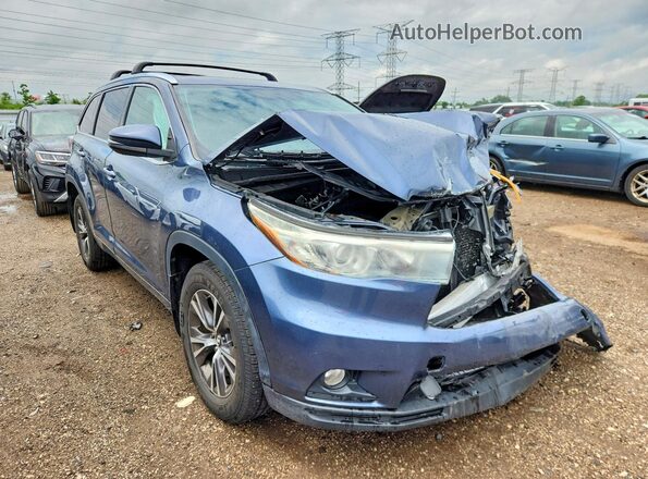 5TDJKRFH5GS290243 2016 TOYOTA HIGHLANDER Blue Delantero derecho