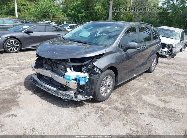 5TDJRKEC0SS254395 2025 TOYOTA SIENNA Gray წინა მარცხენა ხედი სამი მეოთხედიდან