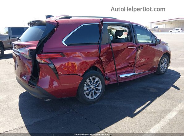 5TDJRKEC2MS068814 2021 TOYOTA SIENNA Red უკანა მარჯვენა