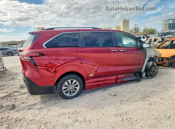 5TDJRKEC2NS091334 2022 TOYOTA SIENNA Burgundy Задня права чверть