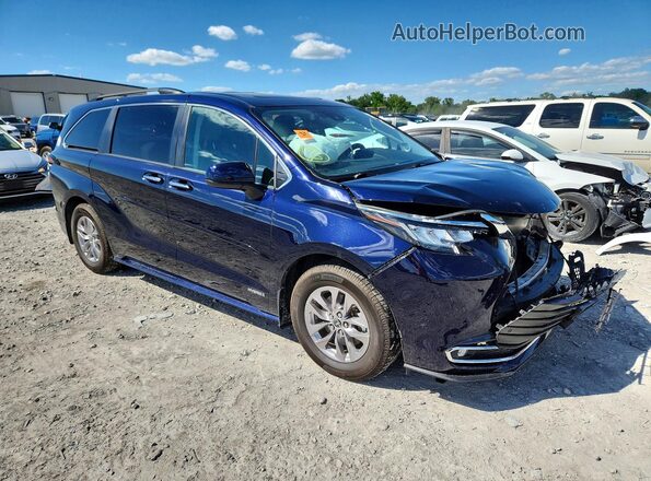 5TDJRKEC6MS013895 2021 TOYOTA SIENNA Синий Передняя правая четверть