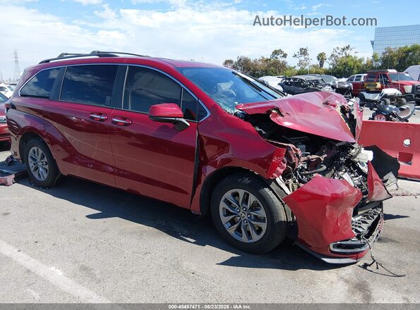 5TDJRKEC6NS090168 2022 TOYOTA SIENNA Red ხელსაწყოთა პანელის ხედი