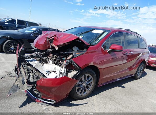 5TDJRKEC6NS090168 2022 TOYOTA SIENNA Red უკანა სალონის ხედი
