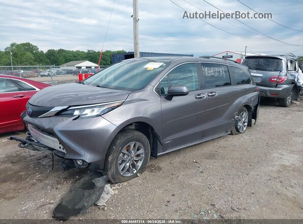 5TDJRKEC8MS029113 2021 TOYOTA SIENNA Gray Առջևի ձախ երեք քառորդ տեսարան