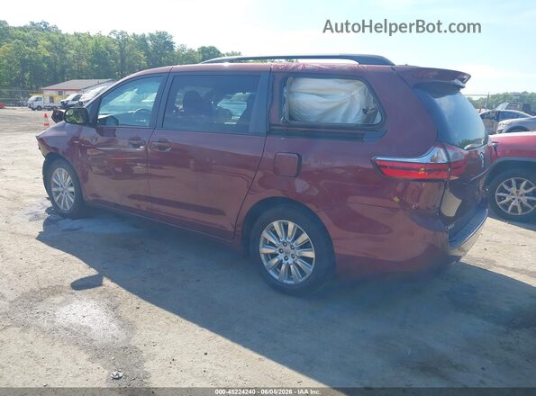 5TDJZ3DC3HS163427 2017 TOYOTA SIENNA Red უკანა მარცხენა