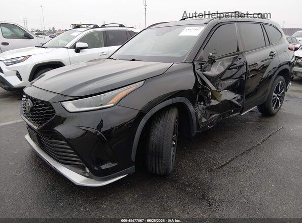 5TDJZRAHXMS057649 2021 TOYOTA HIGHLANDER Черный Передняя левая четверть
