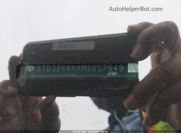 5TDJZRAHXMS057649 2021 TOYOTA HIGHLANDER Черный Вид подкапотного пространства