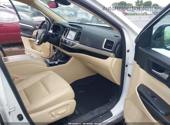 5TDJZRFH2HS515716 2017 TOYOTA HIGHLANDER Белый Вид салона спереди