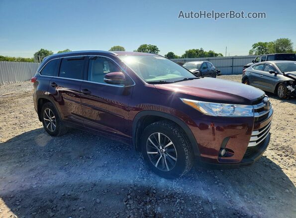 5TDJZRFH2JS851520 2018 TOYOTA HIGHLANDER Burgundy Przód prawy